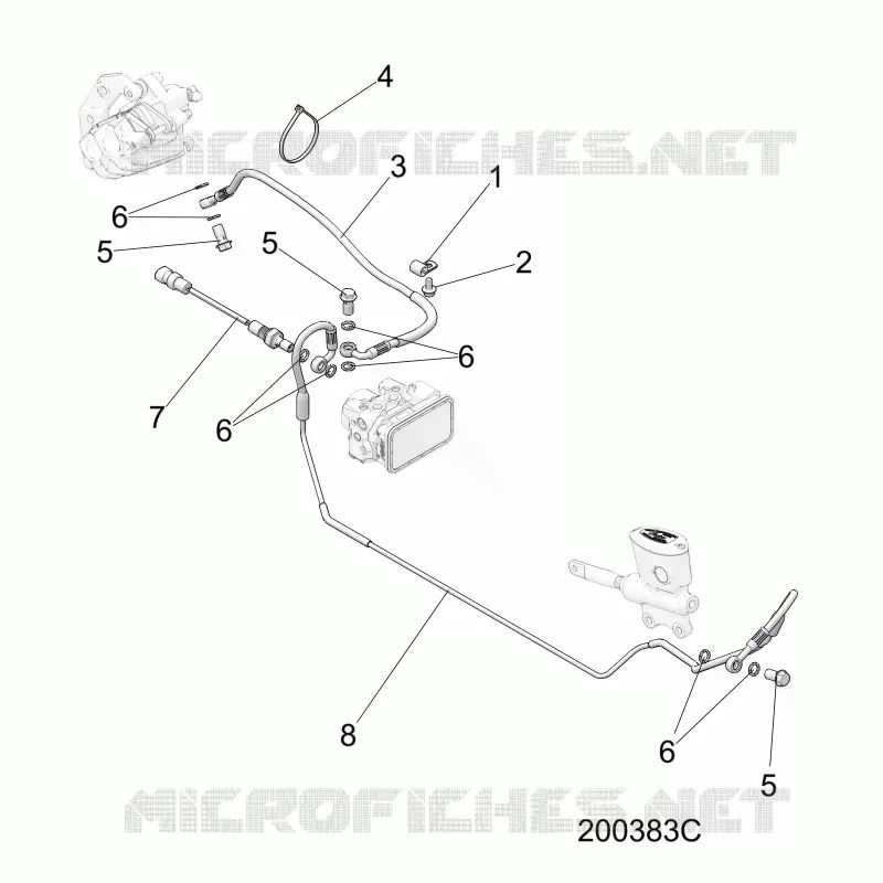 BREMSES, BREMSE LINE, REAR, ABS