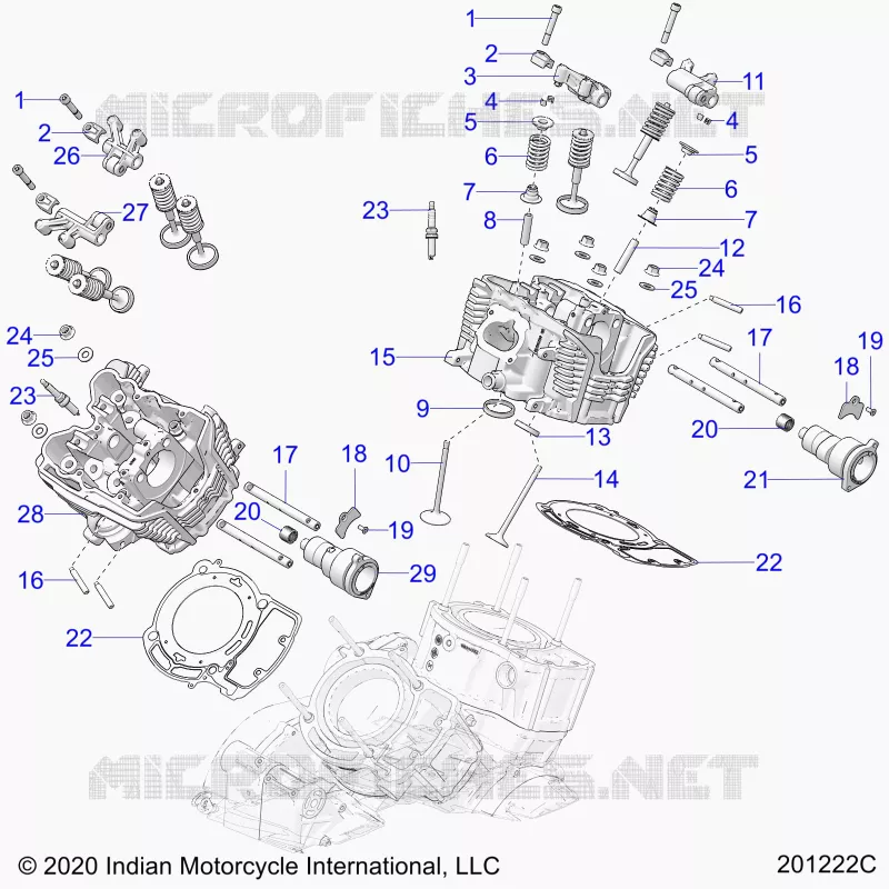 ENGINE, ZYLINDERKOPF, CAMSHAFT AND VALVE ASM.