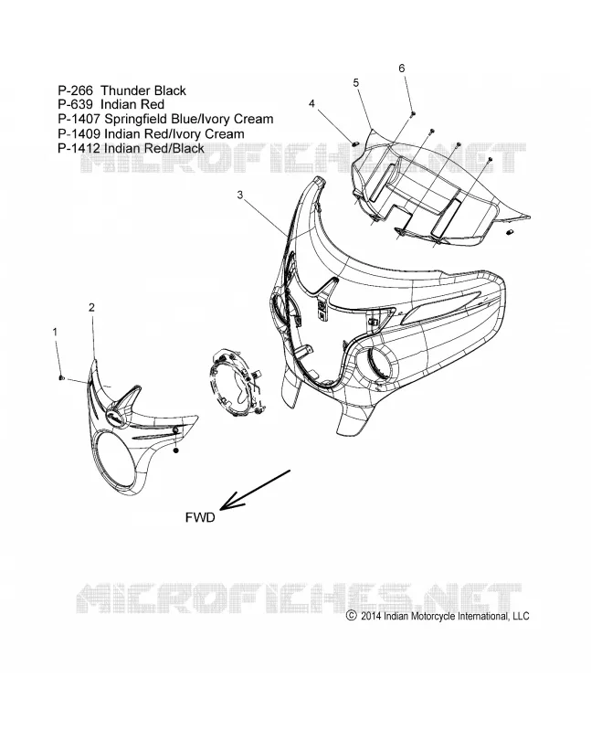 FAIRING ASM 1 - N15TCAAA/TRAAA ALL OPTIONS (49INDIANFAIRING15R1)