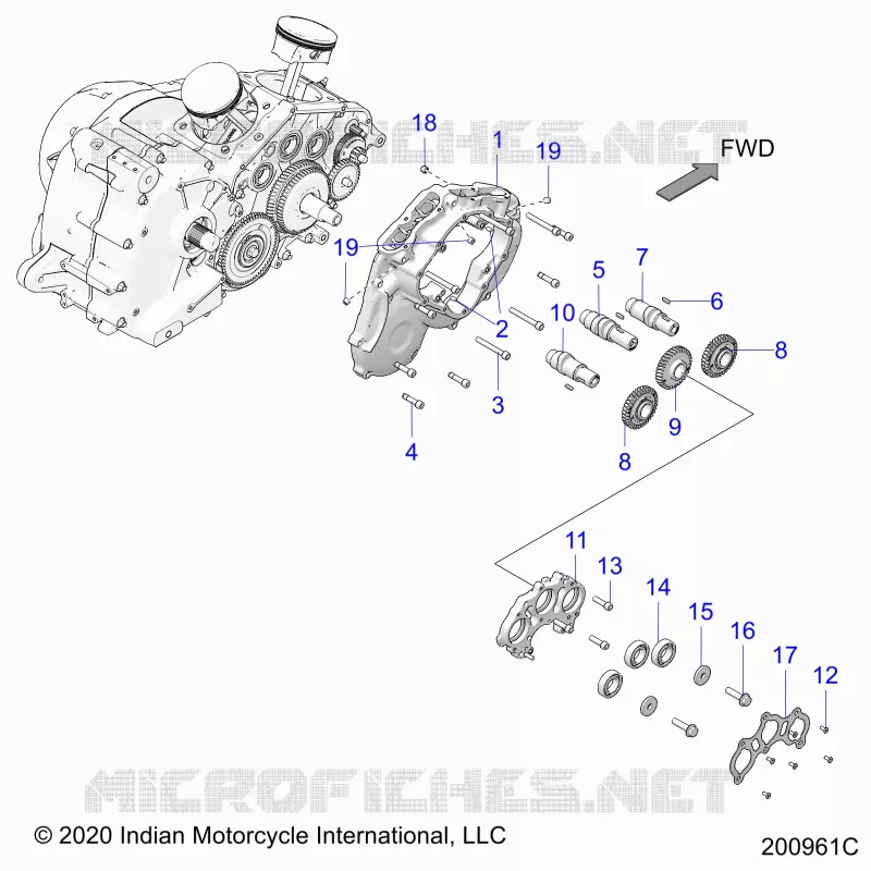MOTOR, CAM SHAFTS AND GEARS