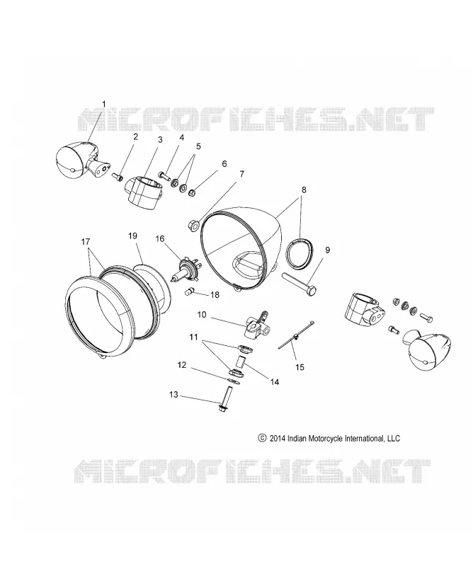 HEADLIGHT AND TURN SIGNALS - N15MSA00AA/AB/AC/AE (49INDIANHEADLAMP15SCOUT)
