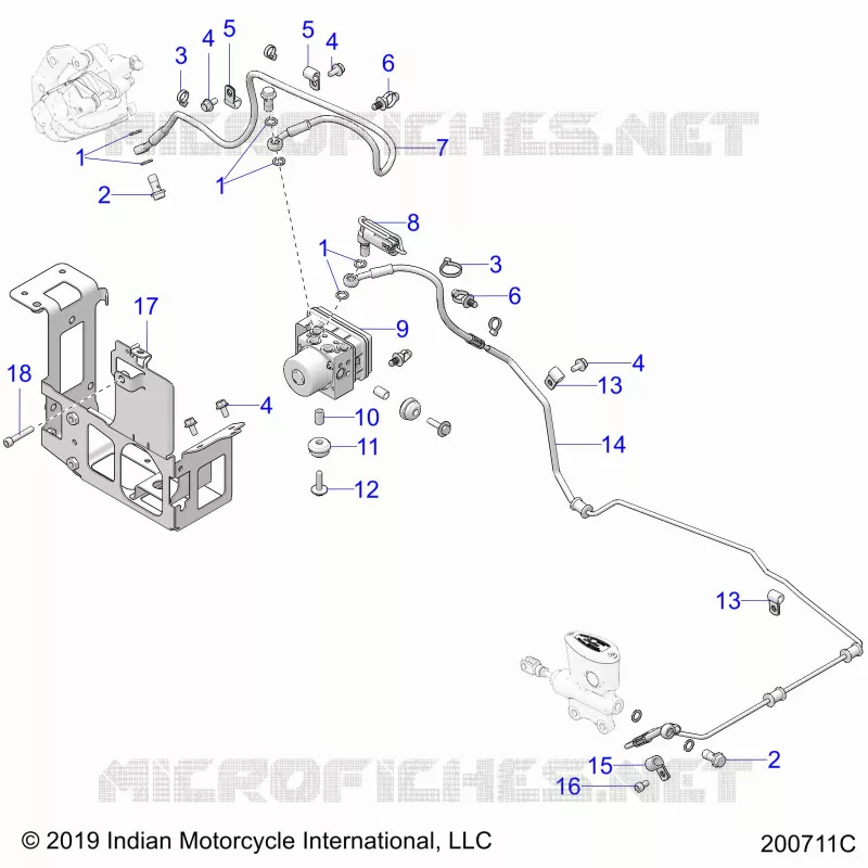 BREMSES, BREMSE LINE, REAR, AND ABS MODULE ASM.