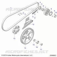 ANTRIEB, DRIVE SPROCKET, BELT AND GUARD