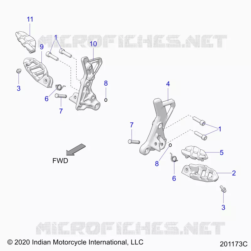 CHASSIS, DRIVER FOOTPEGS