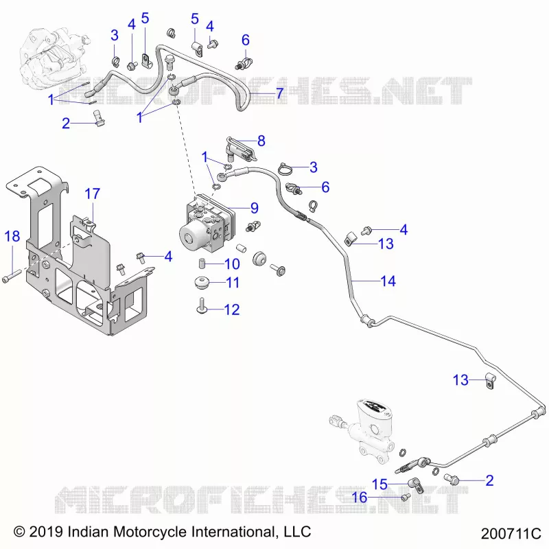 BREMSES, BREMSE LINE, REAR, AND ABS MODULE ASM.