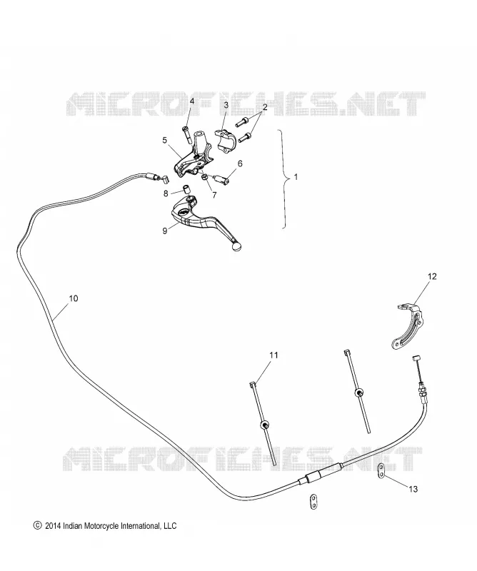CONTROLS, CLUTCH LEVER ASM. AND CABLE - N15MSA00AA/AB/AC/AE (49INDIANCONTROLS15SCOUT)