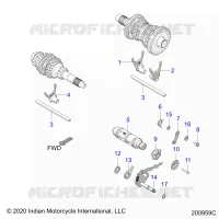 DRIVE TRAIN, SHIFT GABELN AND DRUM