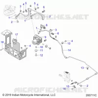 BREMSES, BREMSE LINE, REAR, AND ABS MODULE ASM.