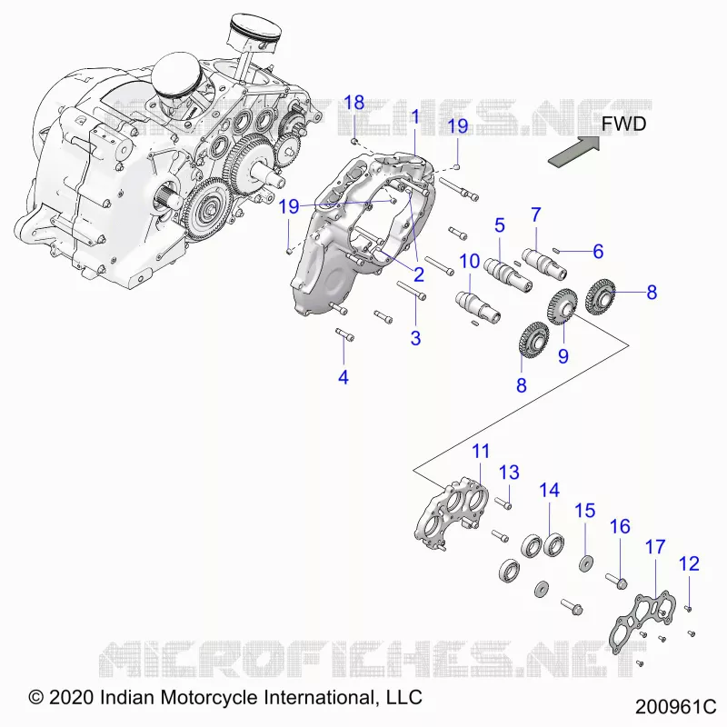 MOTOR, CAM SHAFTS AND GEARS