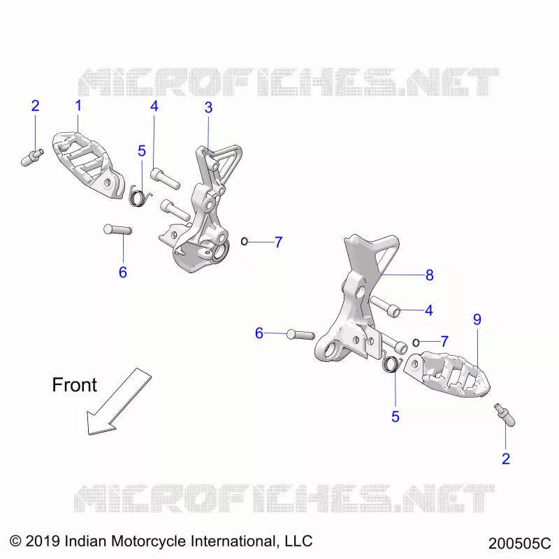 CHASSIS, DRIVER FOOTPEGS