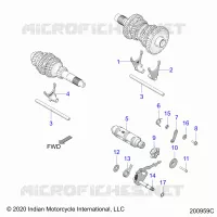 DRIVE TRAIN, SHIFT GABELN AND DRUM