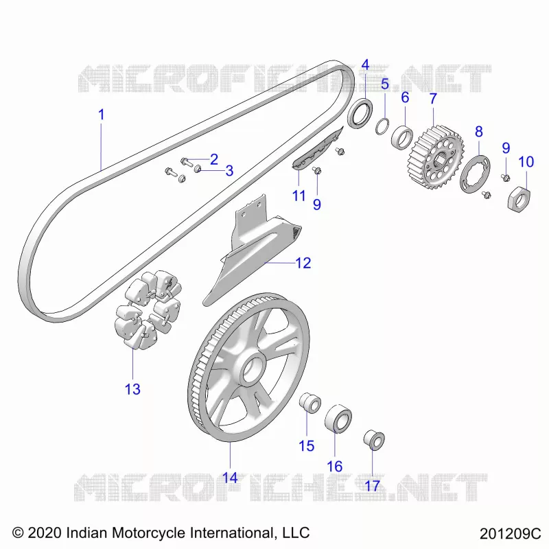 ANTRIEB, DRIVE SPROCKET, BELT AND GUARD