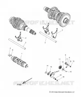 DRIVE TRAIN, SHIFT GABELN AND DRUM