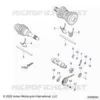 DRIVE TRAIN, SHIFT GABELN AND DRUM