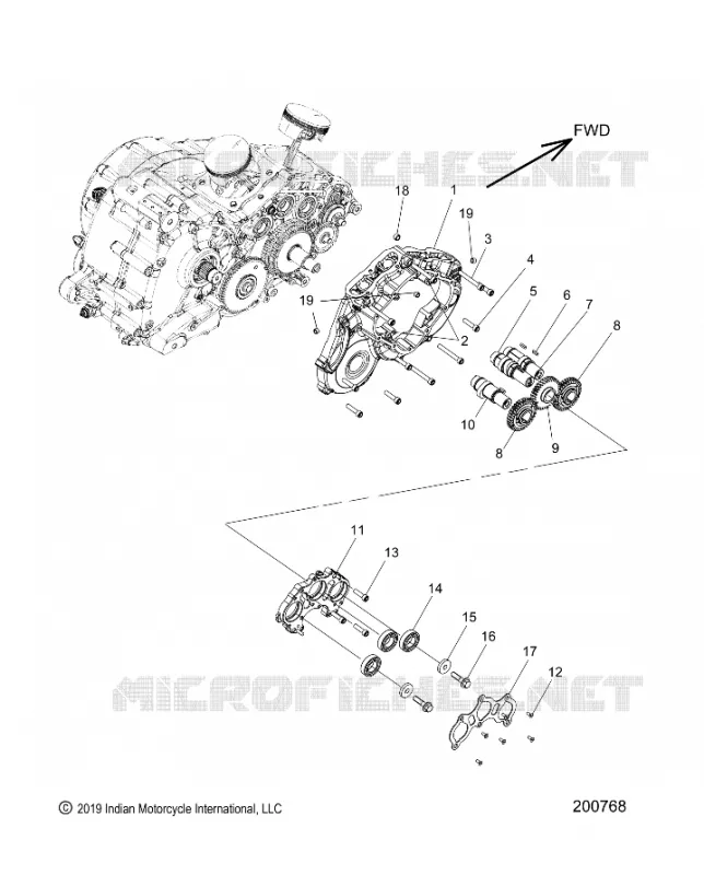 MOTOR, CAM SHAFTS AND GEARS