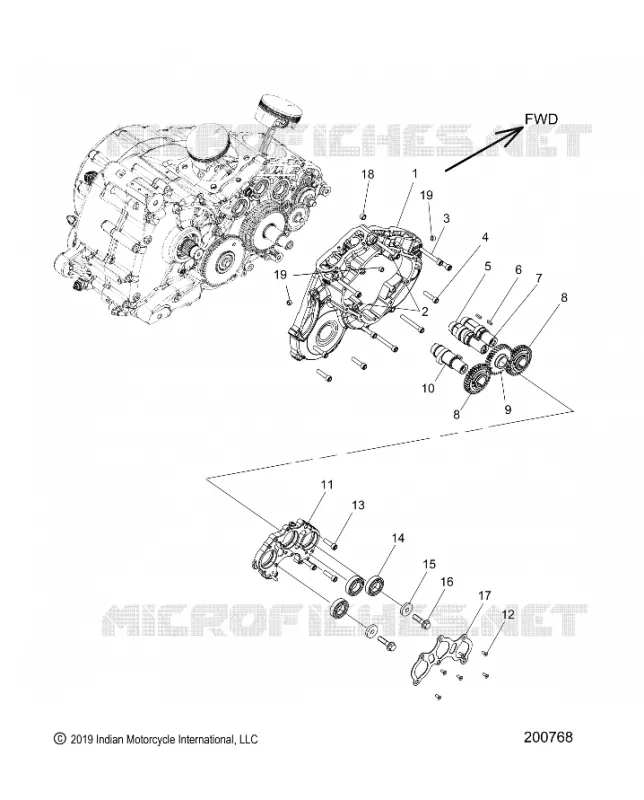 MOTOR, CAM SHAFTS AND GEARS