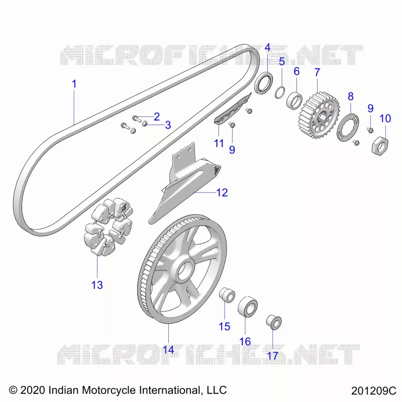 ANTRIEB, DRIVE SPROCKET, BELT AND GUARD