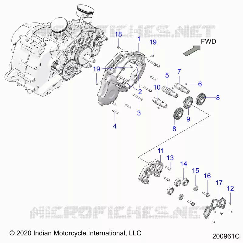 MOTOR, CAM SHAFTS AND GEARS