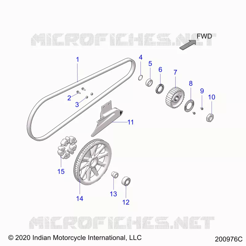 ANTRIEB, DRIVE SPROCKET, BELT AND GUARD