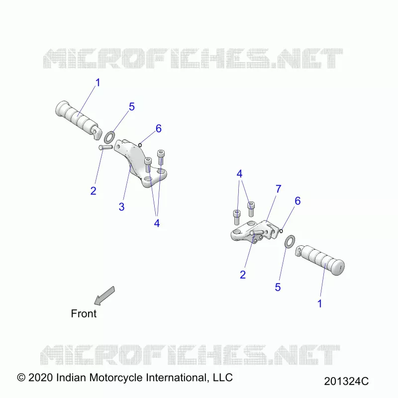 CHASSIS, FOOTPEGS, PASSENGER