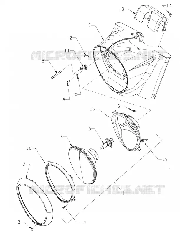 ELEKTRIC, HEADLAMP AND HOUSING