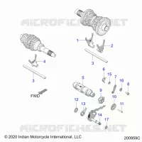DRIVE TRAIN, SHIFT GABELN AND DRUM