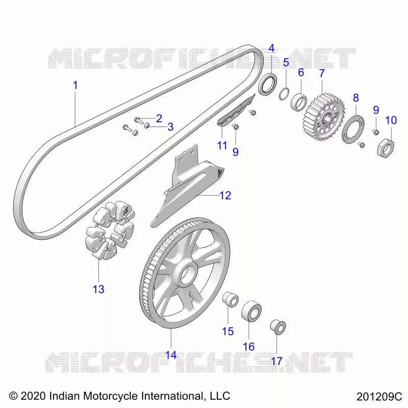 ANTRIEB, DRIVE SPROCKET, BELT AND GUARD