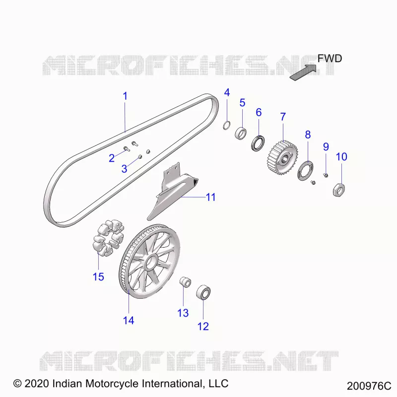 ANTRIEB, DRIVE SPROCKET, BELT AND GUARD