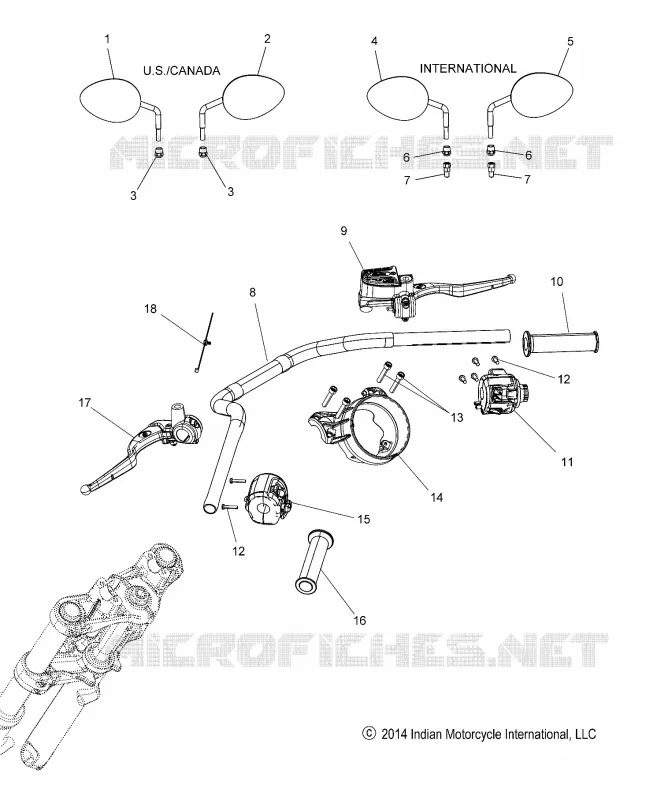 HANDLEBAR ASSEMBLY, MIRRORS
