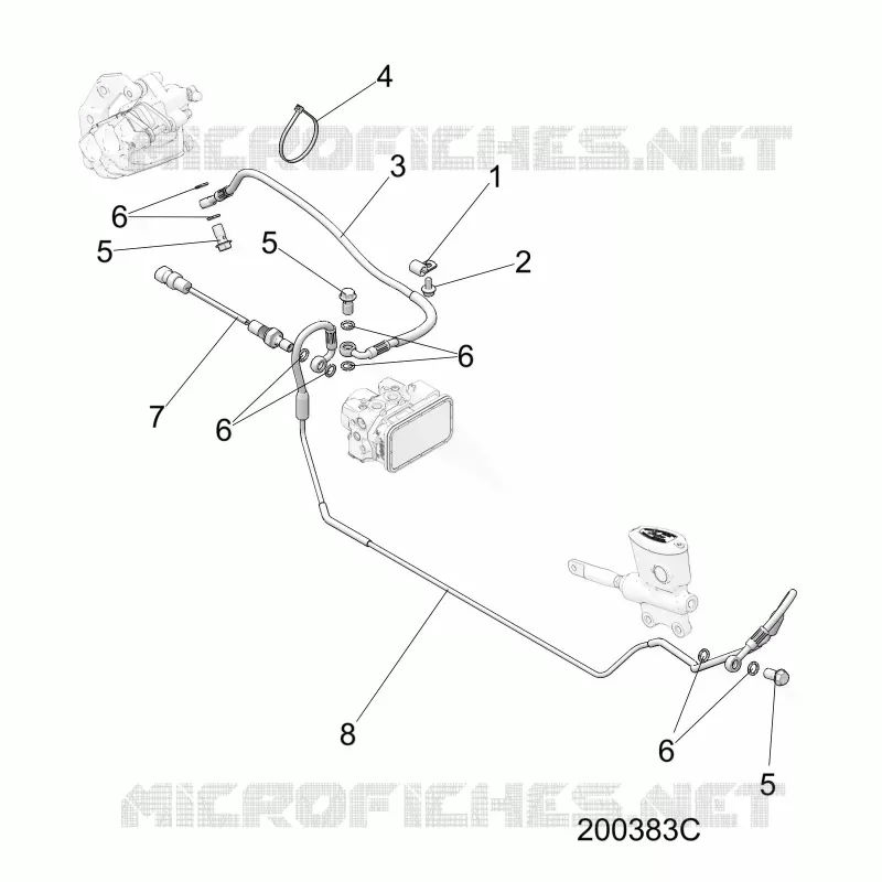 BREMSES, BREMSE LINE, REAR, ABS