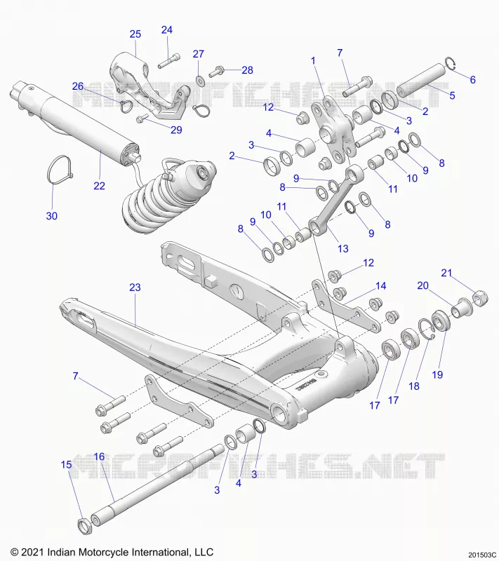 HINTERRADAUFHÃ„NGUNG ASM., SWING ARM AND SHOCK (E-PRELOAD)