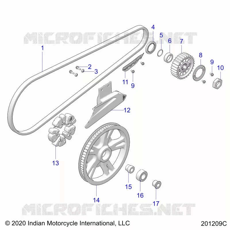 ANTRIEB, DRIVE SPROCKET, BELT AND GUARD
