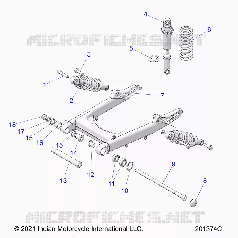 HINTERRADAUFHÃ„NGUNG ASM., SWING ARM AND SHOCKS