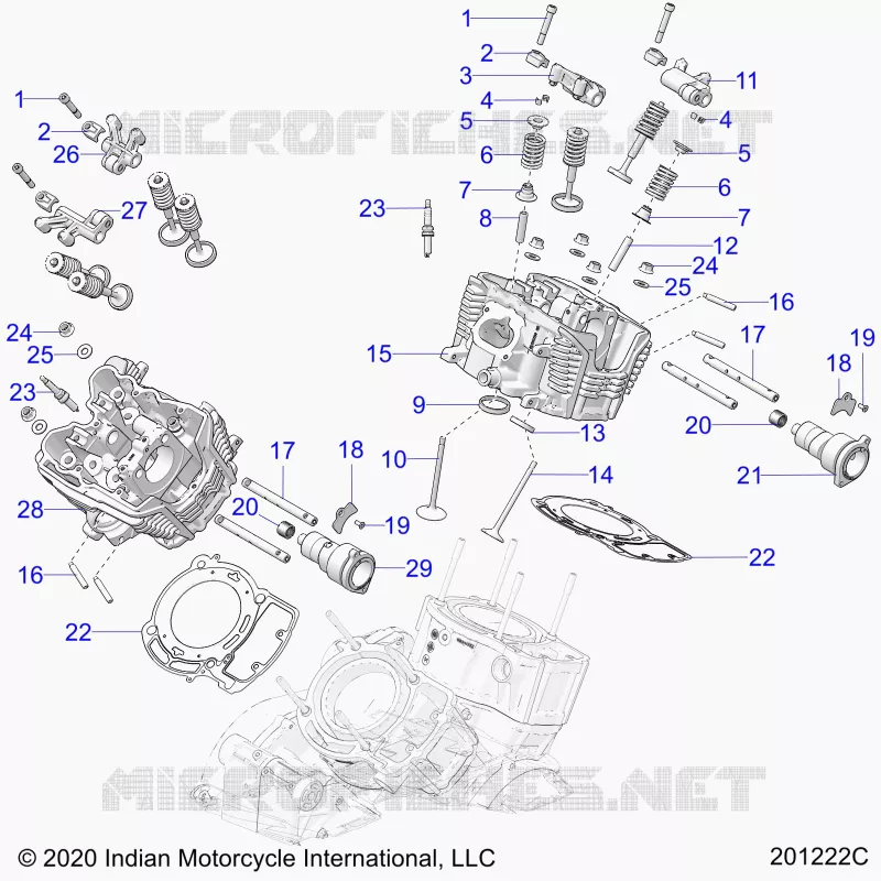 ENGINE, ZYLINDERKOPF, CAMSHAFT AND VALVE ASM.