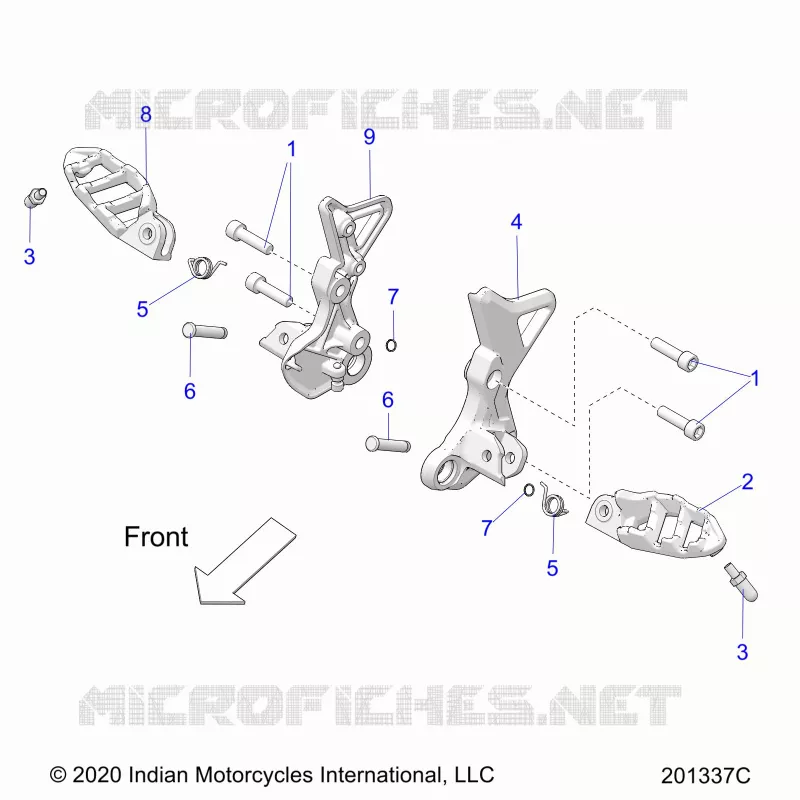 CHASSIS, DRIVER FOOTPEGS