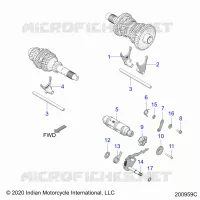 DRIVE TRAIN, SHIFT GABELN AND DRUM