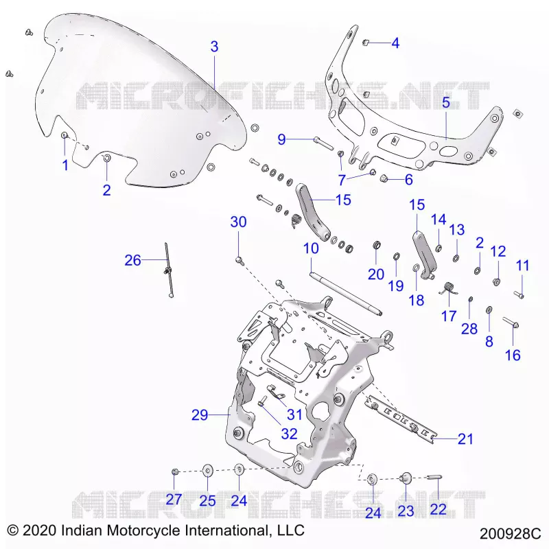 FAIRING ASM, WINDSHIELD MOUNT