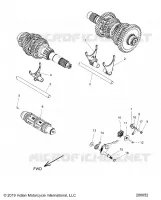 DRIVE TRAIN, SHIFT GABELN AND DRUM