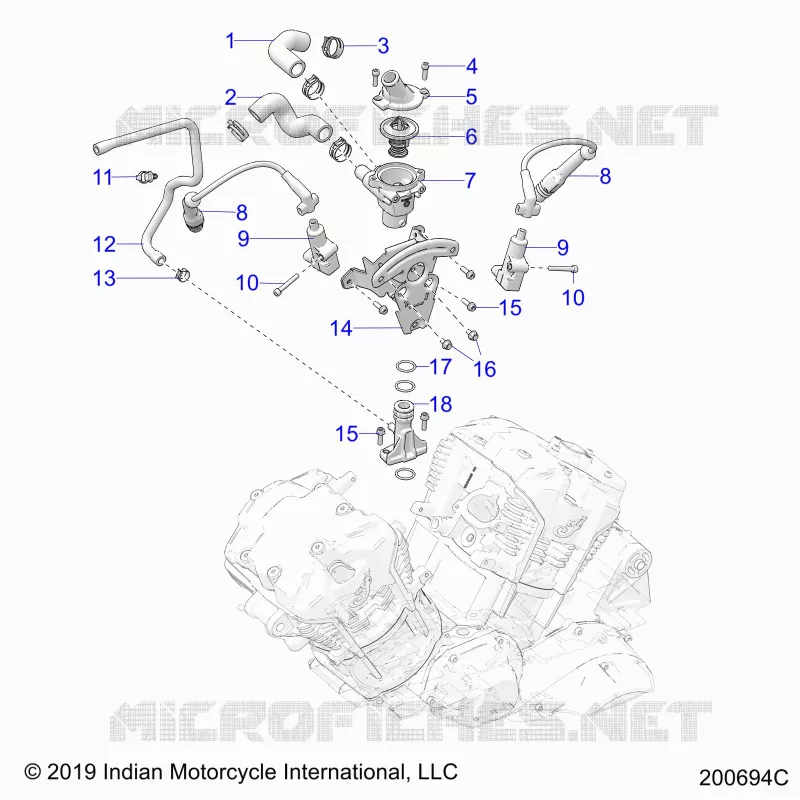 MOTOR, IGNITION, THERMOSTAT HOUSING ASM.