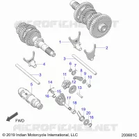 DRIVE TRAIN, SHIFT GABELN AND DRUM