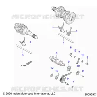 DRIVE TRAIN, SHIFT GABELN AND DRUM
