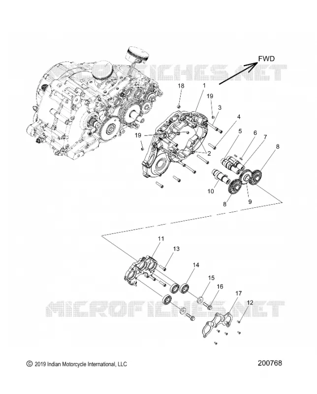 MOTOR, CAM SHAFTS AND GEARS