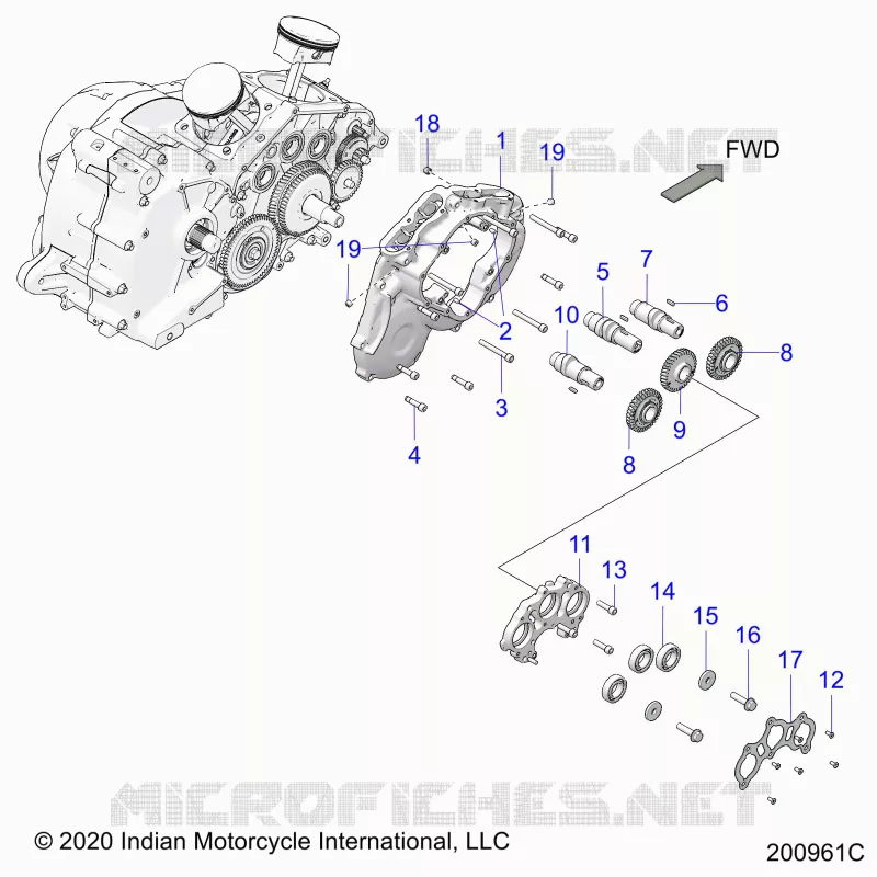 MOTOR, CAM SHAFTS AND GEARS