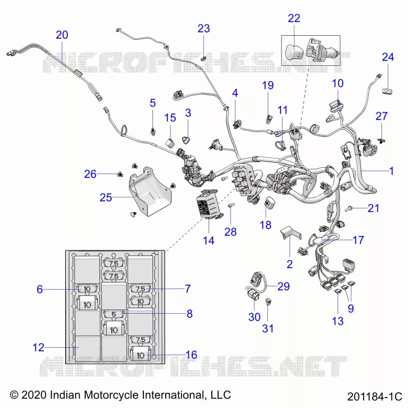 ELEKTRIC, WIRE HARNESS - N22RZA22/RZS25/RTE25 (201184