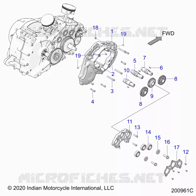 MOTOR, CAM SHAFTS AND GEARS