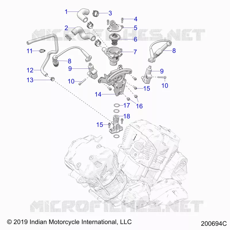 MOTOR, IGNITION, THERMOSTAT HOUSING ASM.