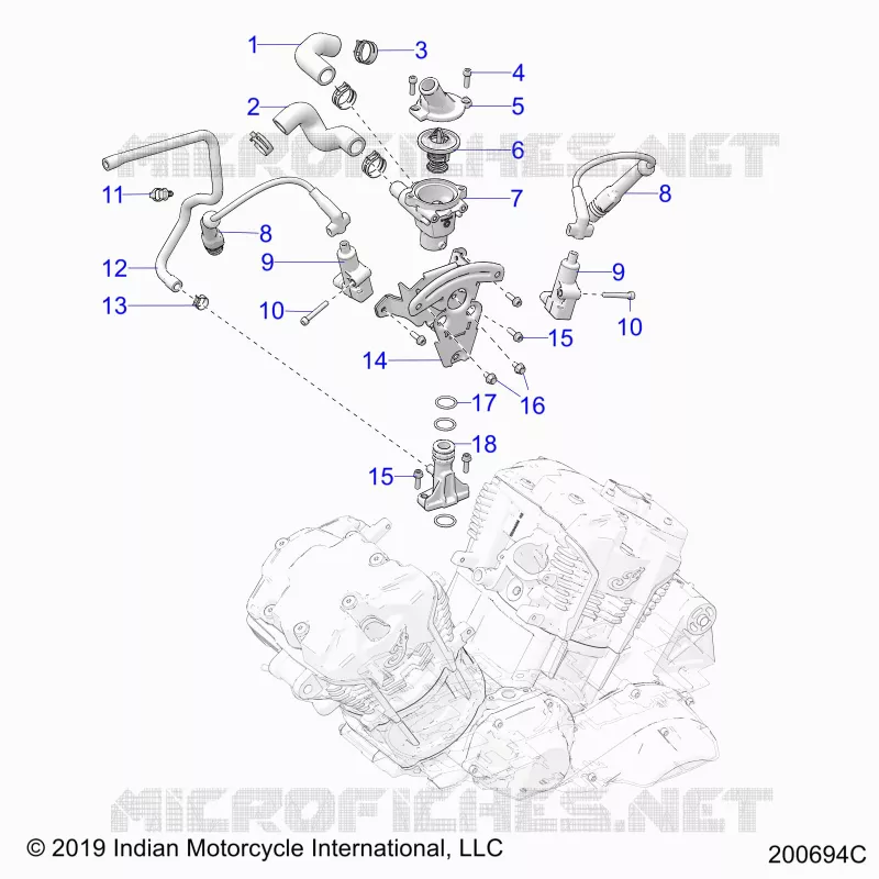 MOTOR, IGNITION, THERMOSTAT HOUSING ASM.