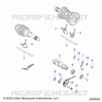 DRIVE TRAIN, SHIFT GABELN AND DRUM