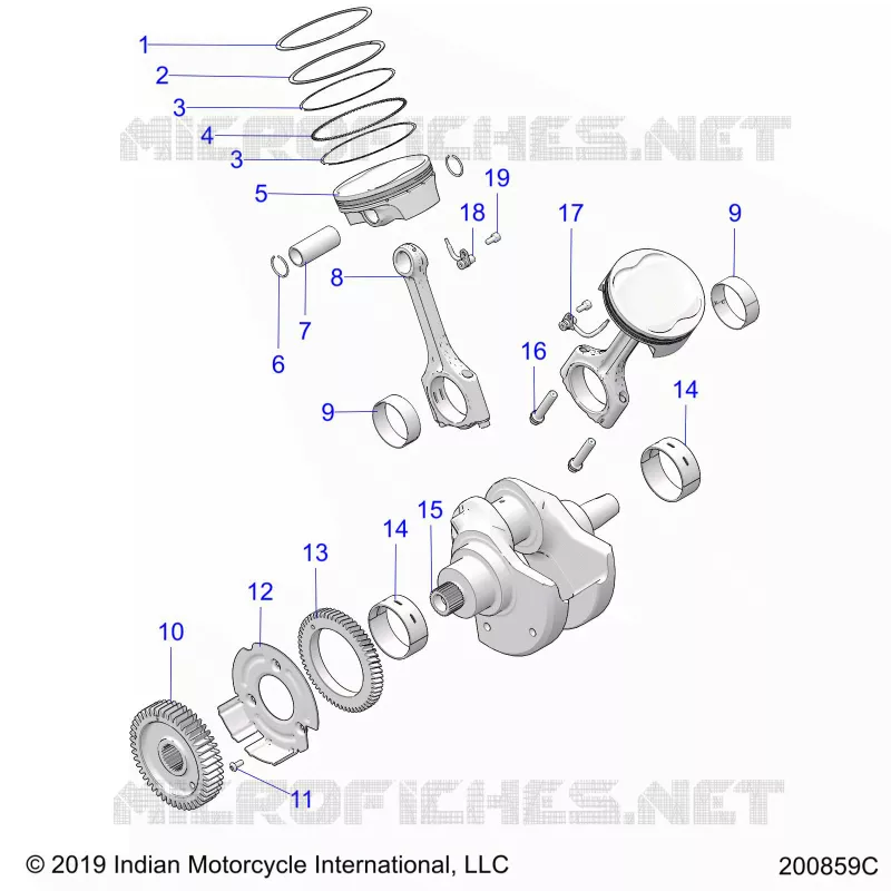 ENGINE, PISTON AND KURBELWELLE ASM.