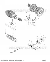 DRIVE TRAIN, SHIFT GABELN AND DRUM